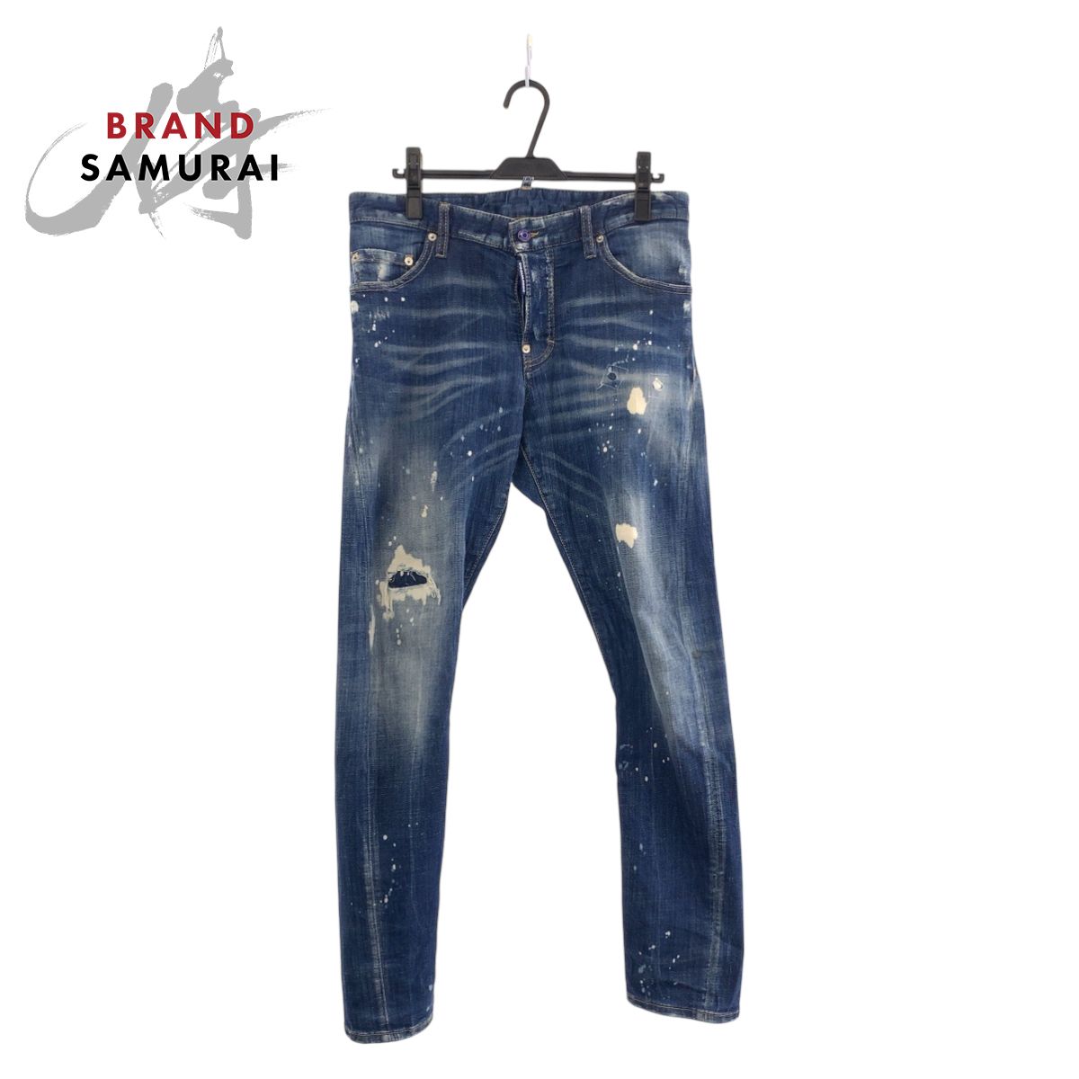 美品 DSQUARED2 ディースクエアード ダメージ加工 ペイント サイズ46 デニム デニムパンツ ジーンズ メンズ 500088【中古】