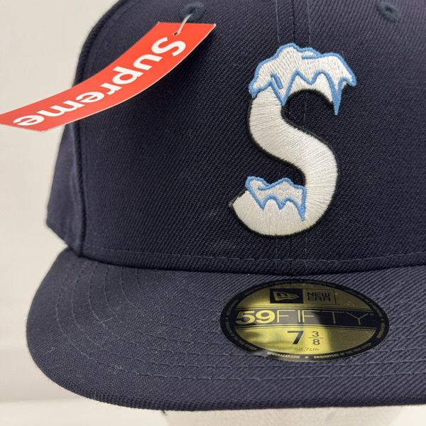 ★Supreme★ Sロゴ New Era 帽子 キャップ ネイビー 20aw Supreme×NEW ERA/シュプリーム×ニューエラ【20AW】Ice S logo