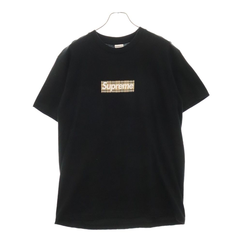 SUPREME (シュプリーム) 22SS ×Burberry Box Logo Tee ×バーバリー ボックスロゴ クルーネック半袖Tシャツカットソー ブラック