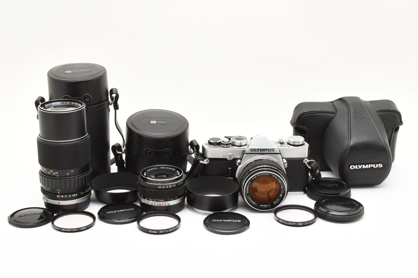 レンズ3本セット!! OLYMPUS オリンパス OM-1 ボディ G.ZUIKO AUTO-S 50mm F1.4| G.ZUIKO AUTO-W 28mm F3.5| ZUIKO AUTO-ZOOM 75-150mm F4 一眼レフフィルムカメラ