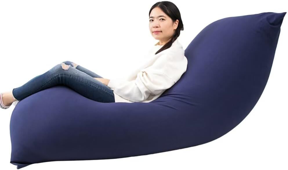 KIMSOOYA ビーズクッション 特大 120*65cm 座椅子 座布団 豆袋 ソファ もちもち 洗えるカバー