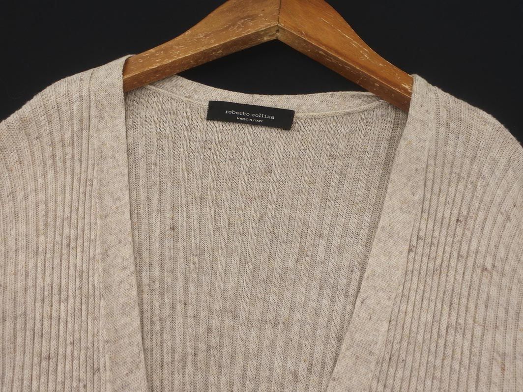 【タグ付】Plage  ROBERTO COLLINA ロングカーディガン 新品 roberto collina ロベルトコリーナ リネン混 リブ サイド