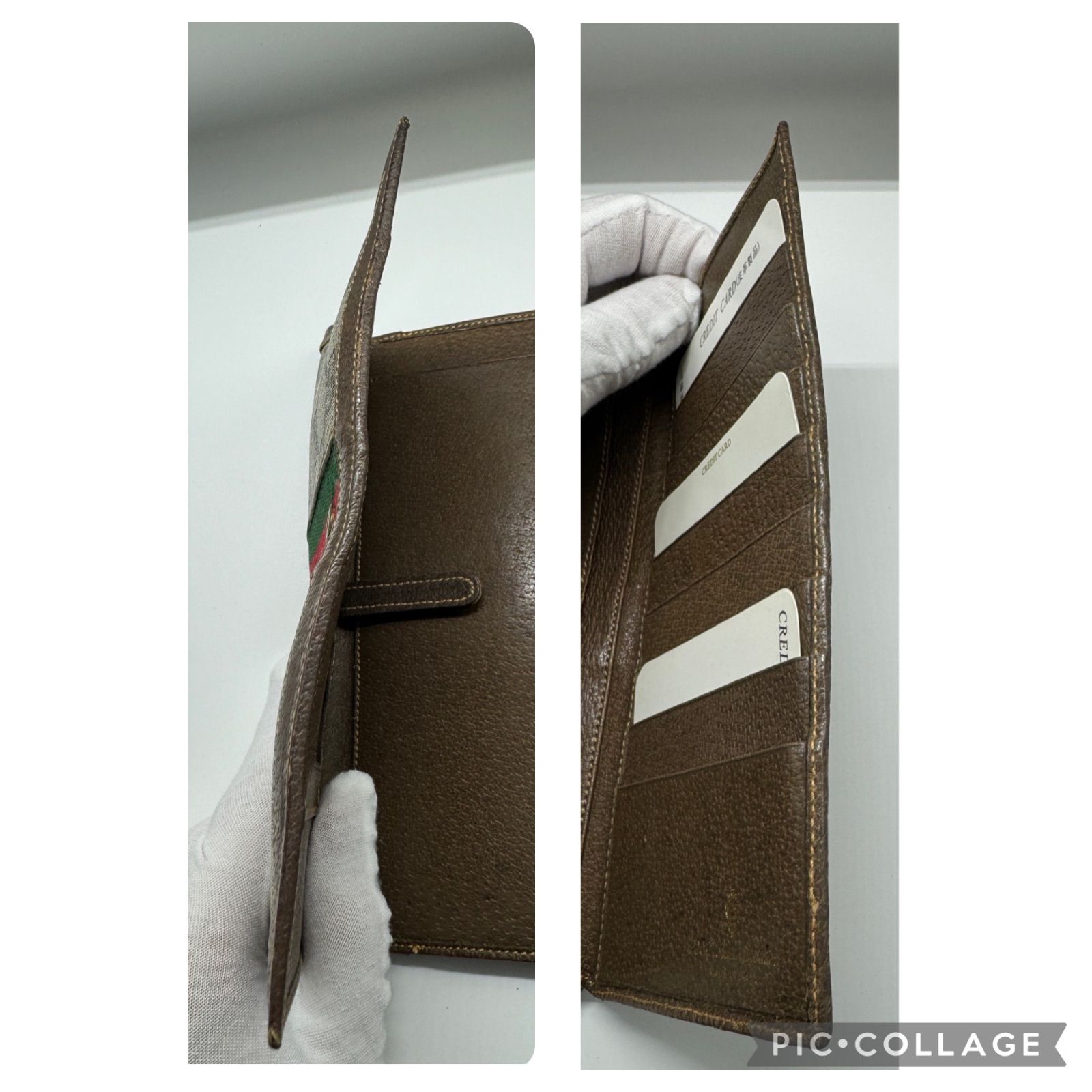 GUCCI オールドグッチ シェリーライン PVC 長財布 レトロ - メルカリ