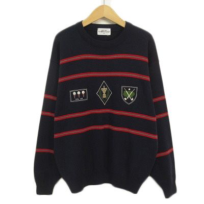 マスターバニー ニット セーター エンブレム ワッペン ネイビー