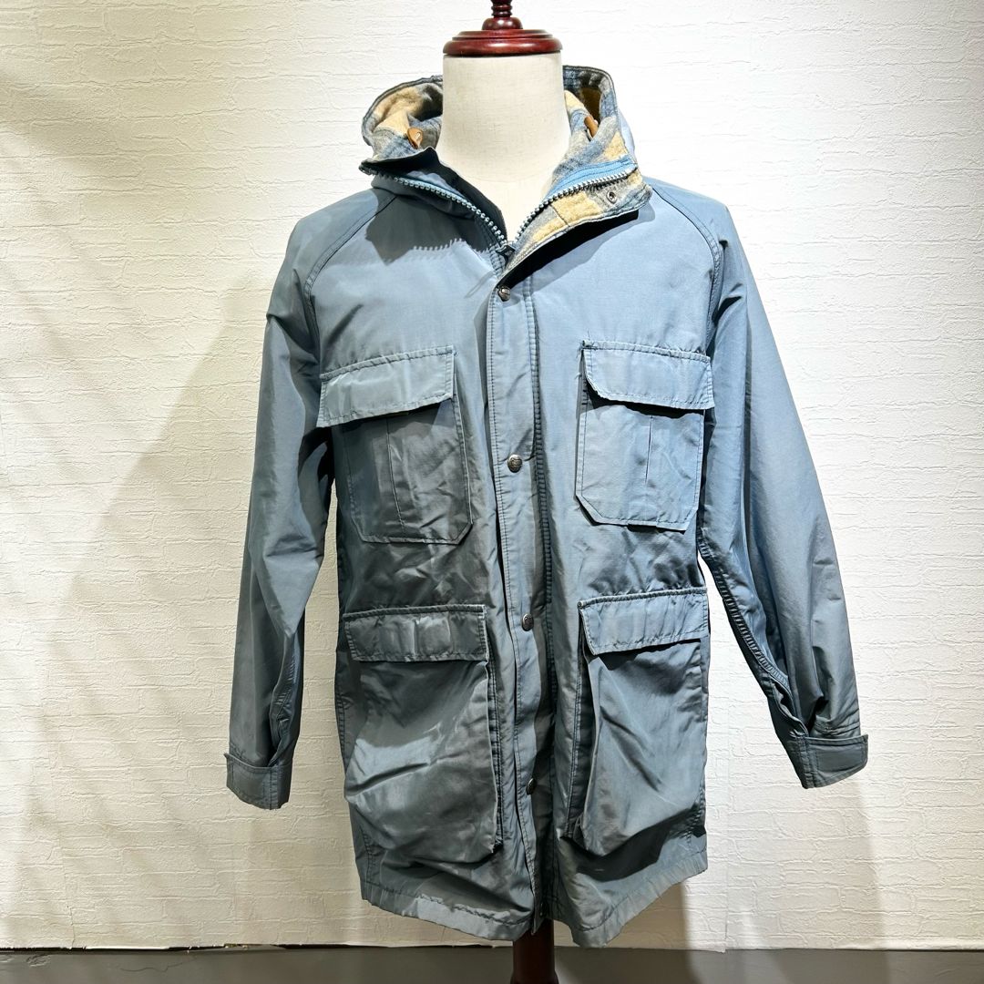 70s USA製 白タグ WoolRich ウールリッチ BLUE 60/40クロス マウンテン