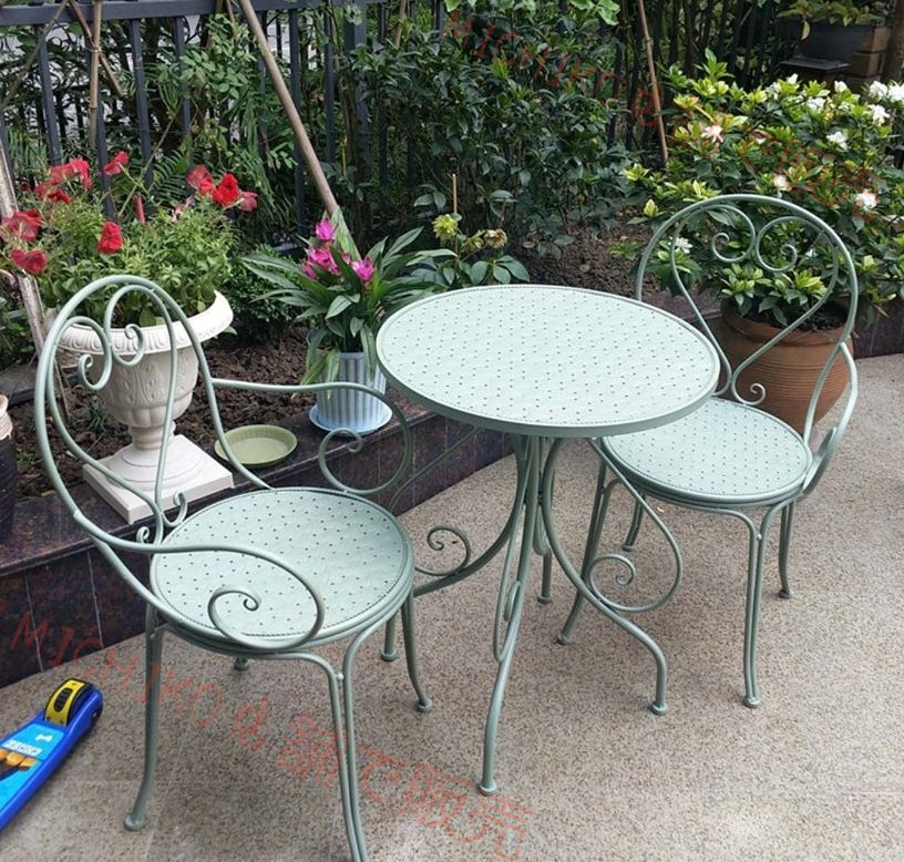 ガーデンテーブル ガーデンテーブルセット チェア3点セット スリーピースメタル屋外用家具セット 簡単な組み立て 防水 ガーデンチェアー キャンプチェア アウトドア 庭 バルコニー テラス STEELWINDOWSANDDOORS_COM