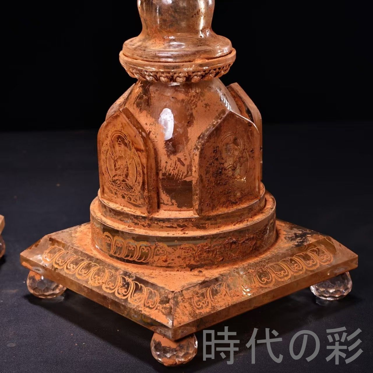 中国古美術 清代 水晶 描金 舎利宝塔 一対 古玩 細工 古賞物 置物 時代物 収集 古美味 旧家蔵出 R07100324 WWW_IBETON_RU