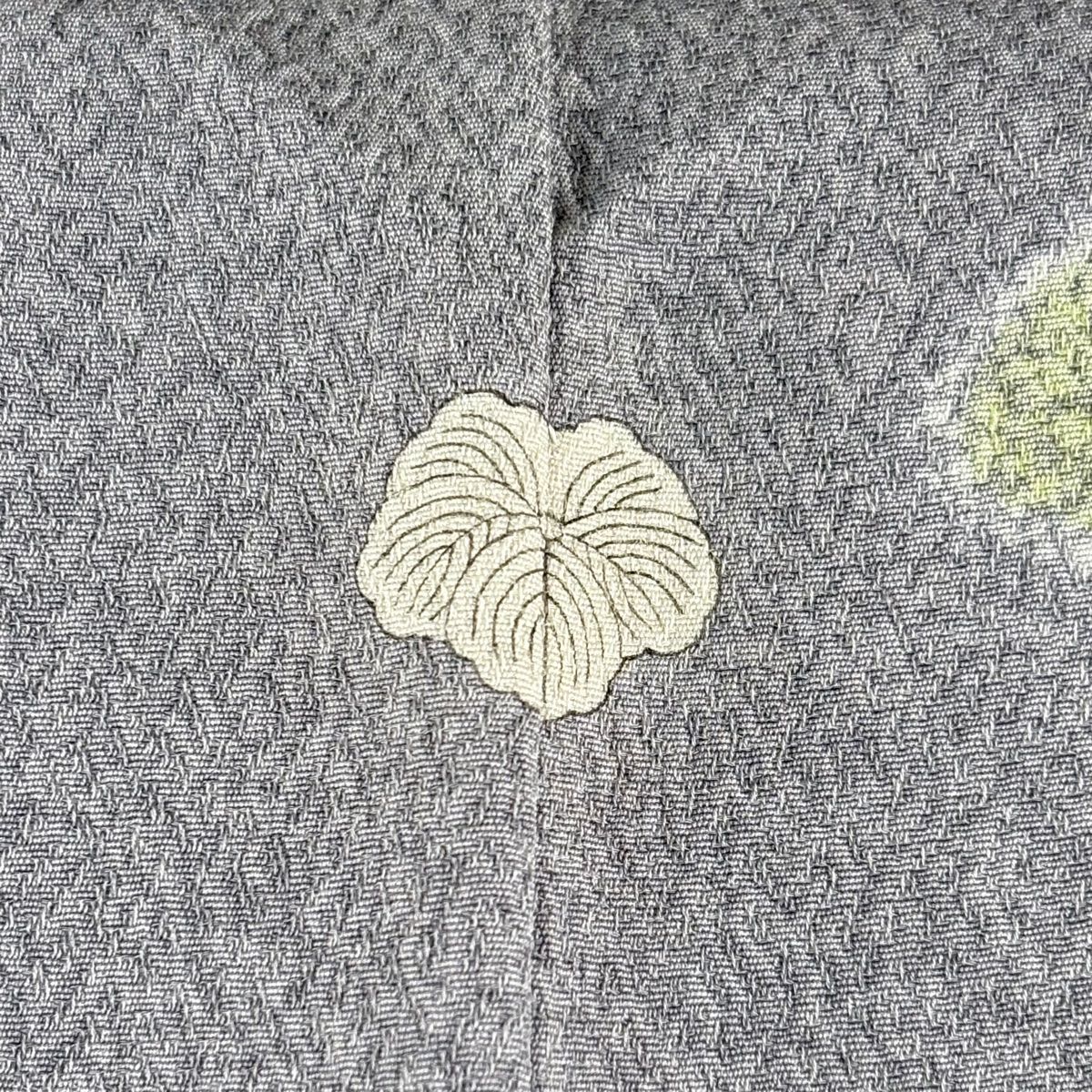 訪問着 身丈160cm 裄丈64cm M 袷 松井青々 落款 菊 松竹梅 金糸 刺繍