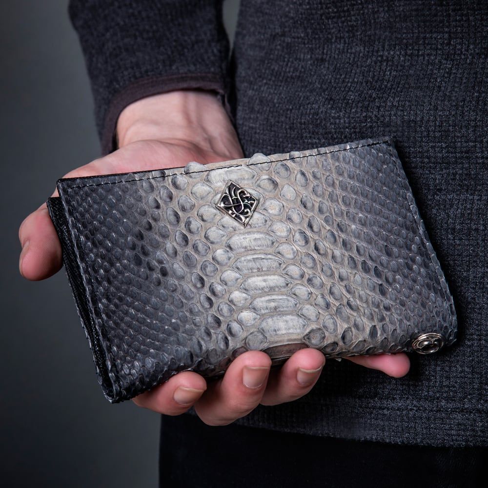 グレーパイソンミディアムウォレット