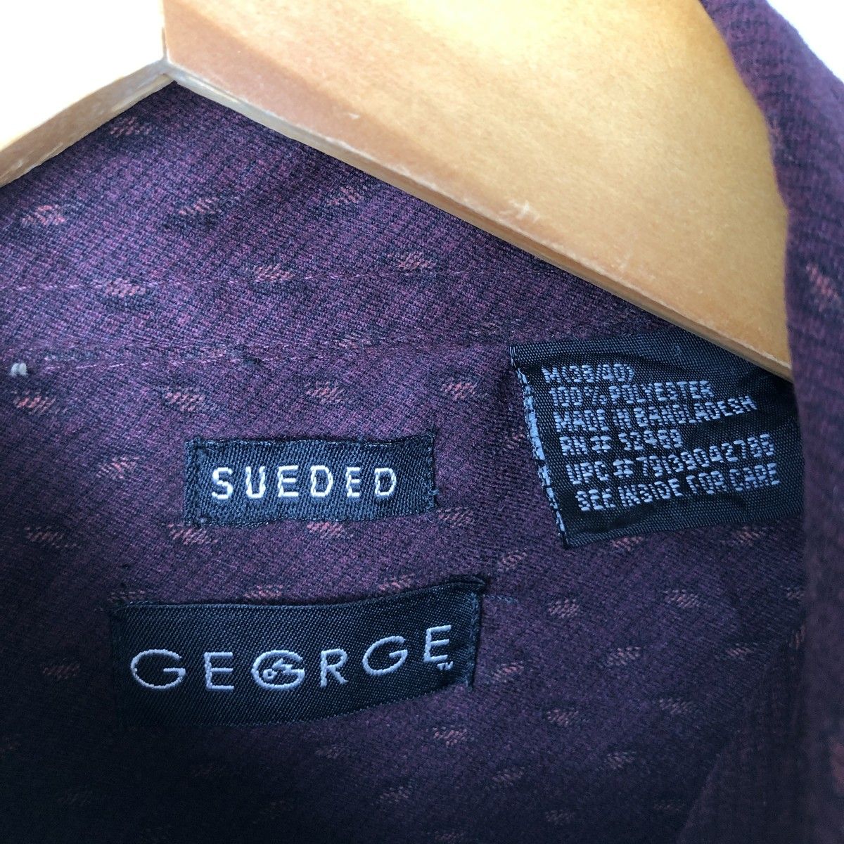 古着 GEORGE SUEDED 総柄 長袖 ポリシャツ メンズL相当/eaa589012
