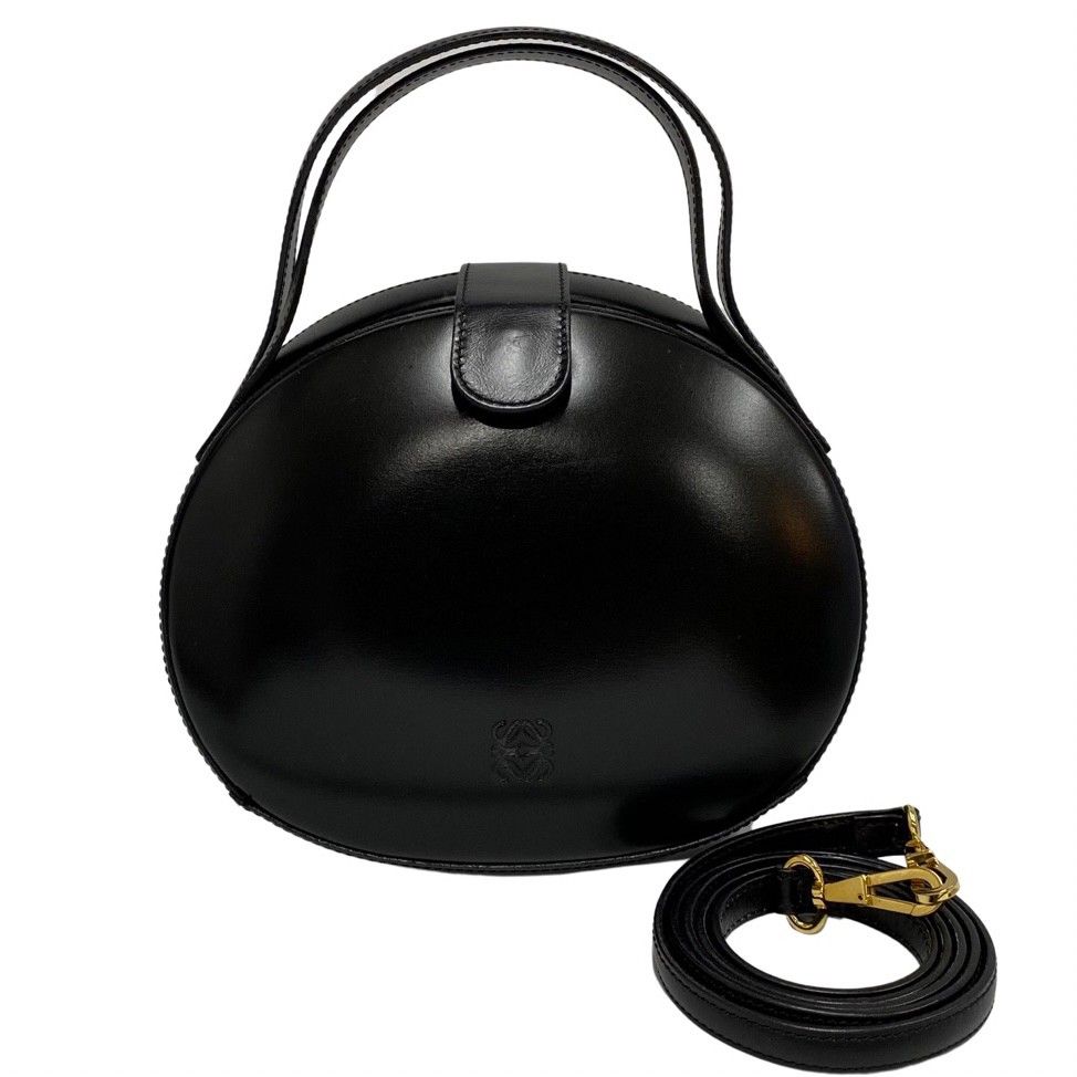極 美品 保存袋付き LOEWE ロエベ 丸型 ラウンド アナグラム