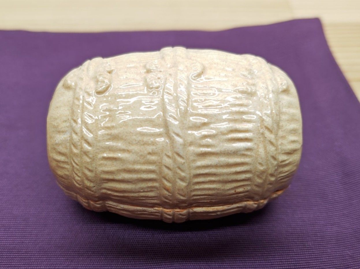 逢絢亭 茶道具 香合 萩焼 俵形香合 １２代 田原陶兵衛 共箱入り