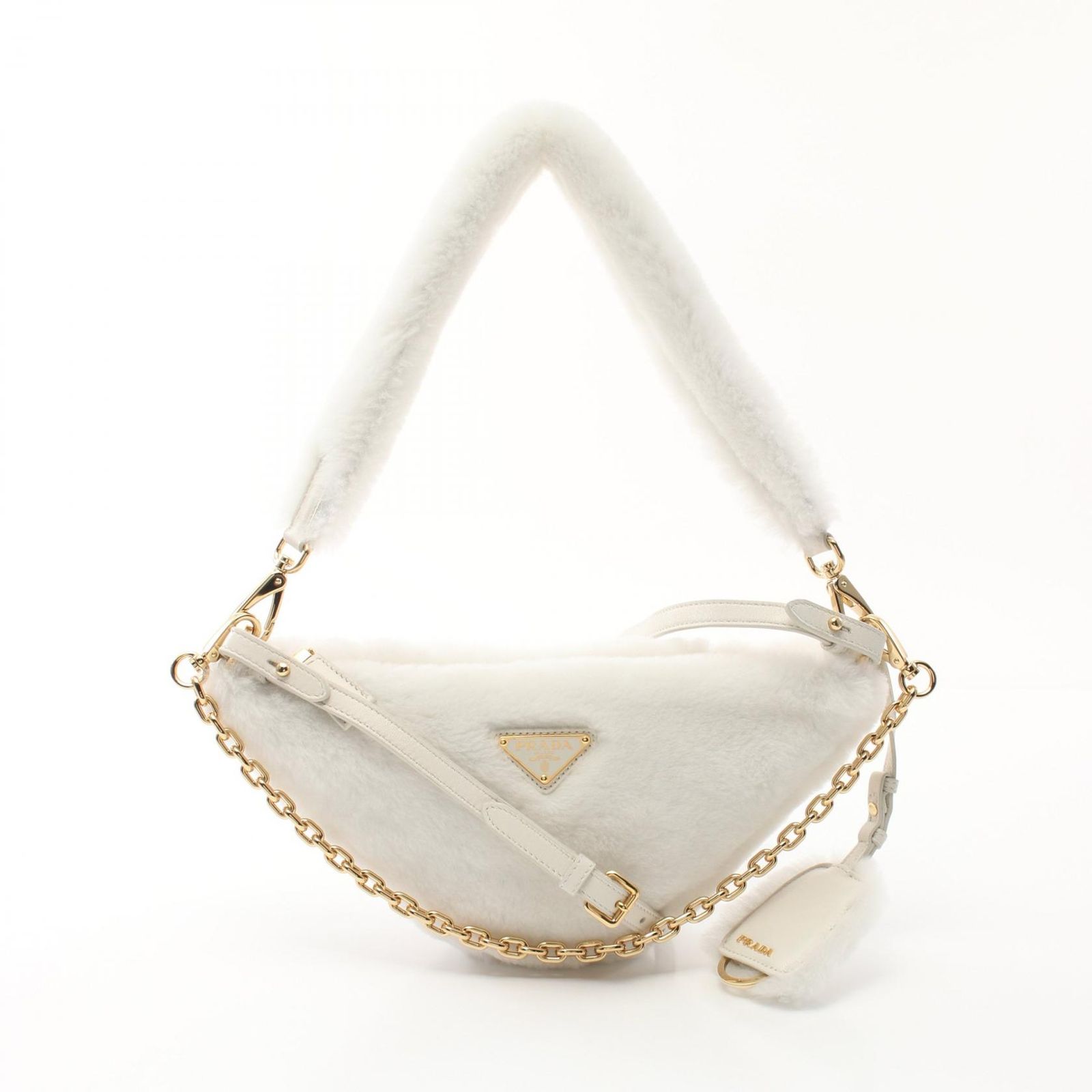 プラダ PRADA ショルダーバッグ トライアングル 1BC543 ホワイト 