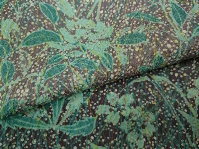 平和屋着物○訪問着 杢目絞り 草花文 正絹 逸品 CAAY5196ut 平和屋