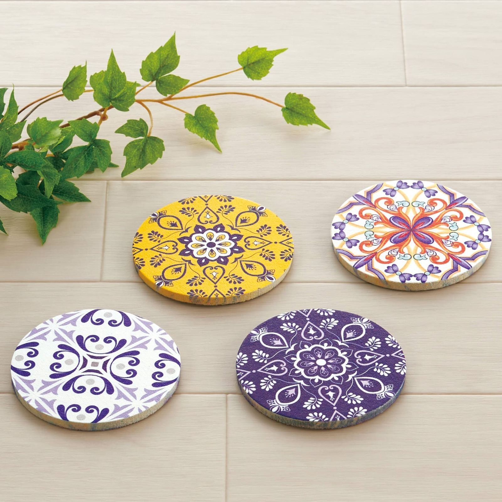 売切注意 お急ぎ下さい マヨルカコースター S D やわらか珪藻土コースター 入り センコー 直径9 cm 78792