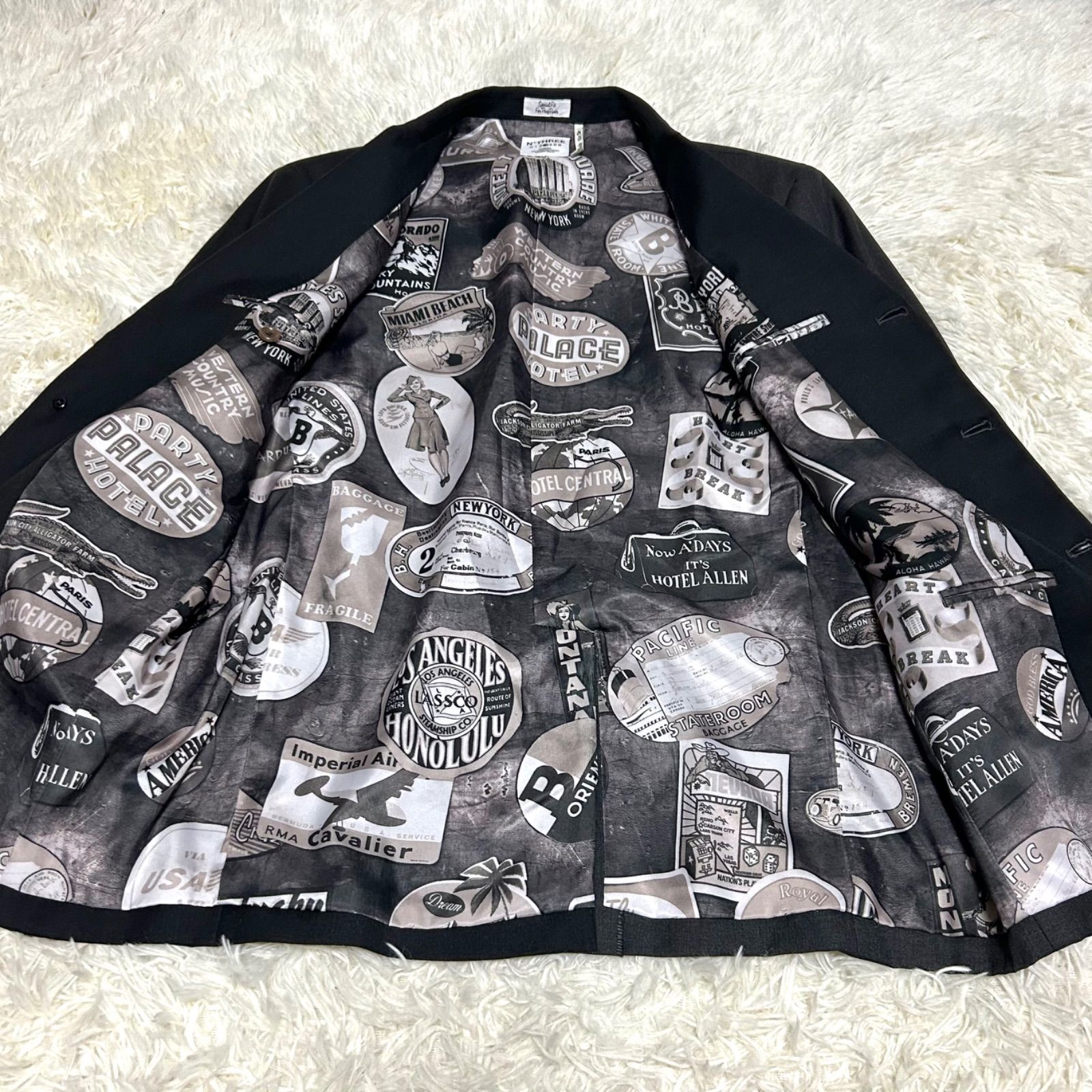 bedwin-the heartbreakers CANONICO カノニコ スーツセットアップ 裏地総柄 サイズ3 L相当 スリーボタン 3ボタン バイ