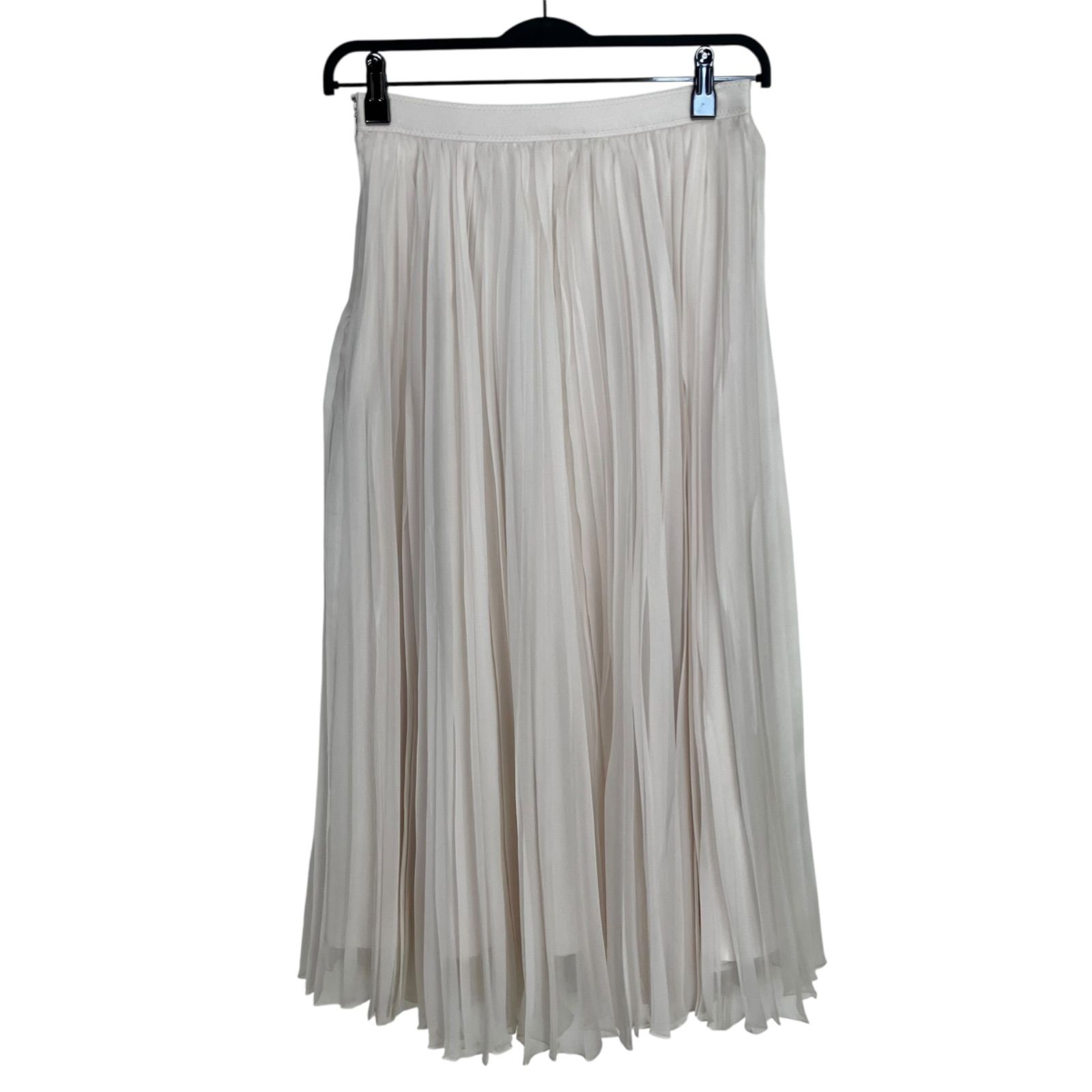 ANAYI 2025AW カルゼオーガンプリーツ スカート 38 アイボリー ホワイト 白 アナイ ロングフ スカート 102427-11-070