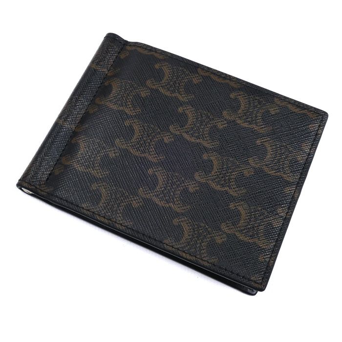 CELINE セリーヌ トリオンフ ビルクリップウォレット 二つ折り財布 ブラウン 10J792BZR.38SI メンズ