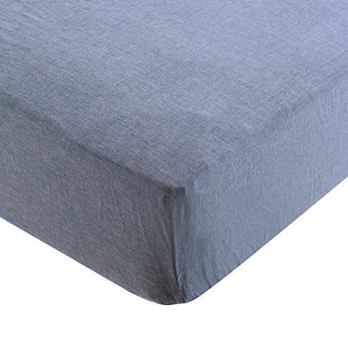 【匿名配送】インディゴブルー_セミダブル?120x200x30cm ボックスシーツ セミダブル ベッドシーツ オーガニックコットン 洗いざらしの綿100% マチ