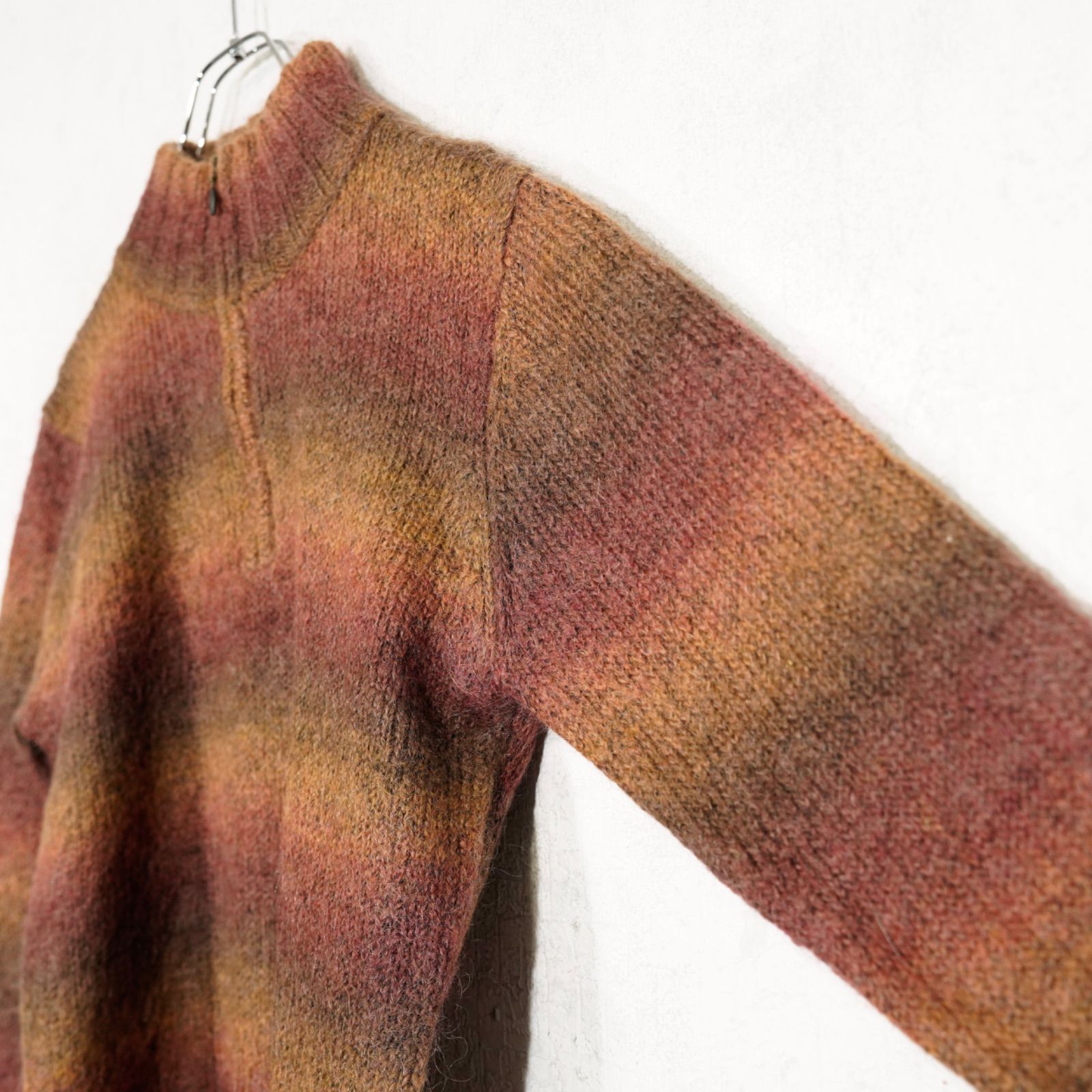 USA VINTAGE EX FFICIO GRADATION BORDER PATTERNED MOHAIR HALF ZIP KNIT アメリカ古着グラデーションボーダー柄モヘアハーフジップニット USTAUSTRALIA_COM_AU
