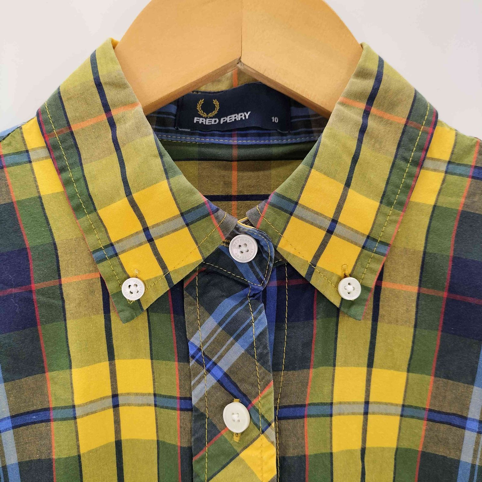 フレッドペリー FRED PERRY 月桂樹刺しゅう チェック柄シャツ