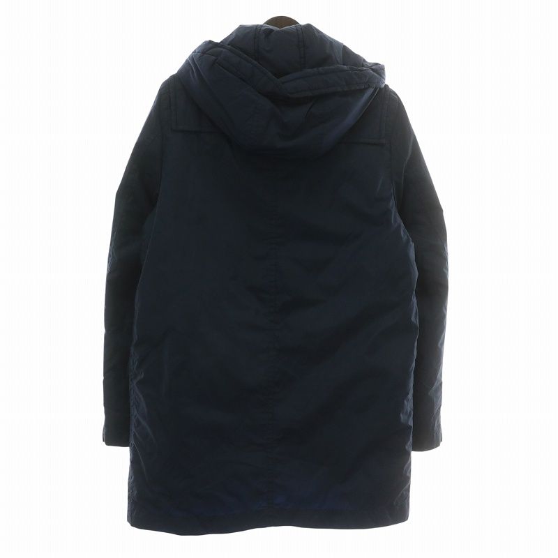 コムデギャルソンシャツ COMME des GARCONS SHIRT ダッフルコート アウター 中綿 ナイロン ミドル フード トグルボタン M 紺 ネイビー W17901 XZ GY19