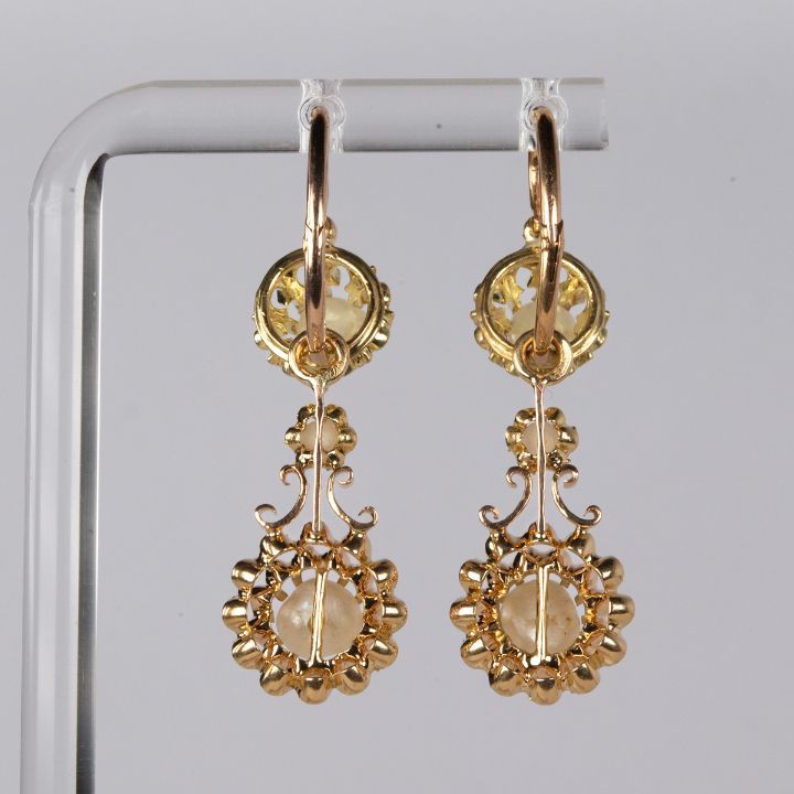 フランスアンティークジュエリーピアスバラ18k ヴィンテージ