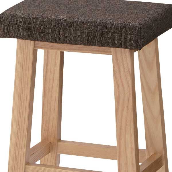 ３脚セット 天然木 アッシュ のバンビハイスツール クッション座面 W36×D26×H60cm No.789 ブラウン