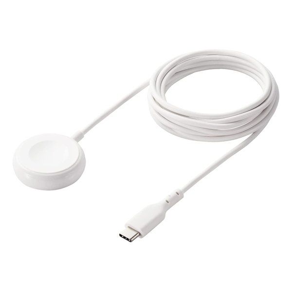 【新品】ELECOM  エレコム Apple Watch 磁気充電ケーブル/2m 高耐久/USB-C ホワイト MPA-AWCS20WH (2544459)