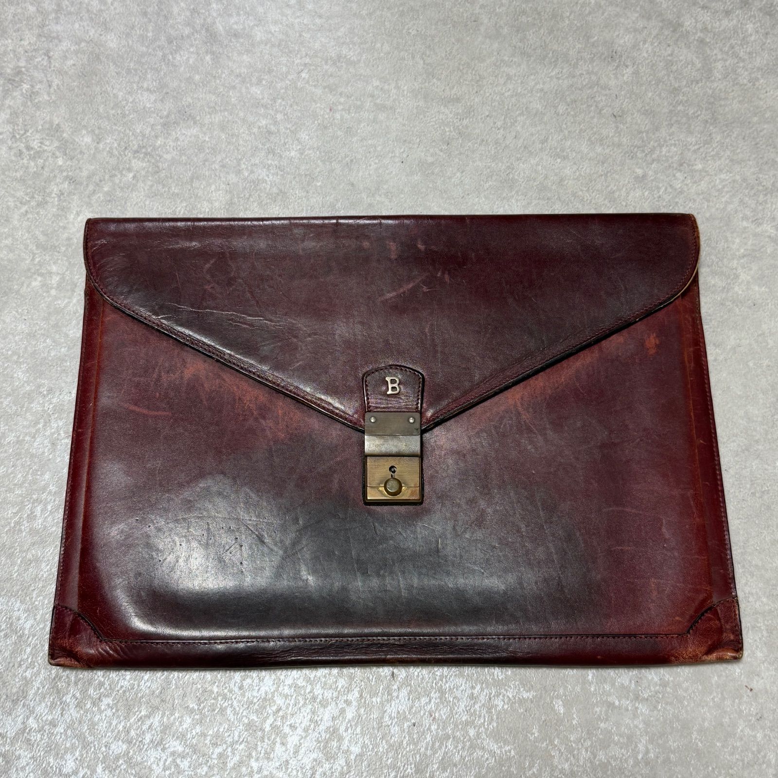 90s BALLY バリー セカンドバッグ クラッチバッグ 本革 レザー レター 