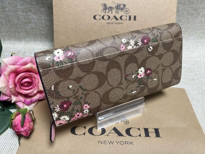 COACH コーチ レディース レザー 長財布 IMLGQ フローラル プリント 