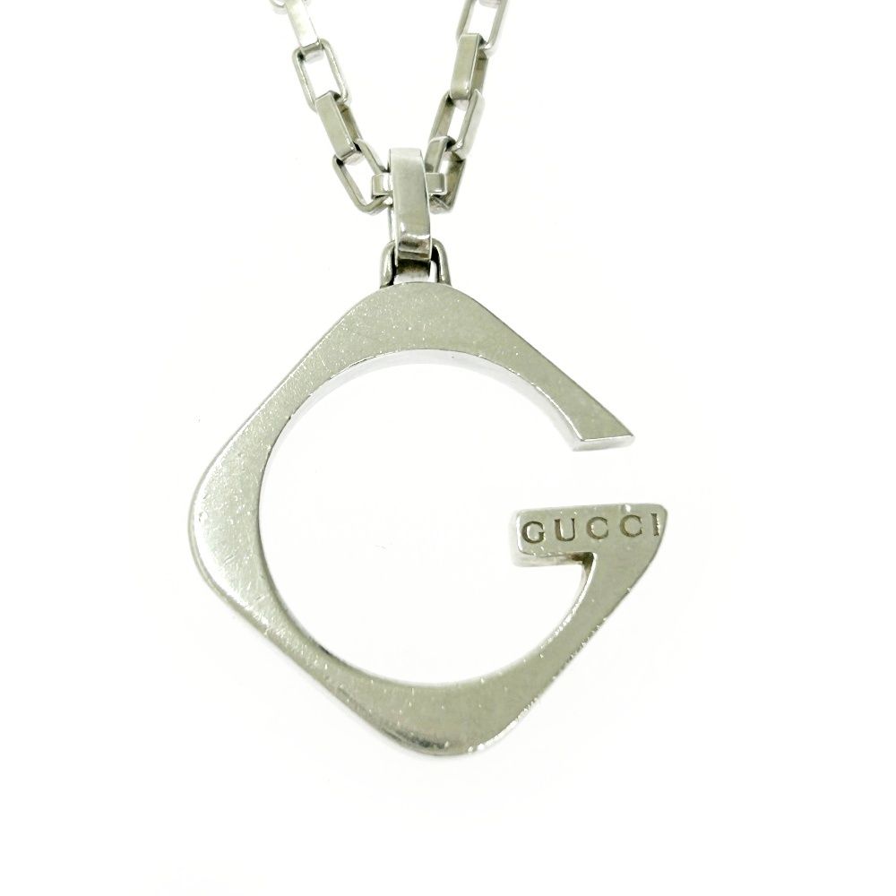 GUCCI グッチ シルバー Gロゴ スクエア ネックレス 12.0g 925刻印 407866 ネックレス