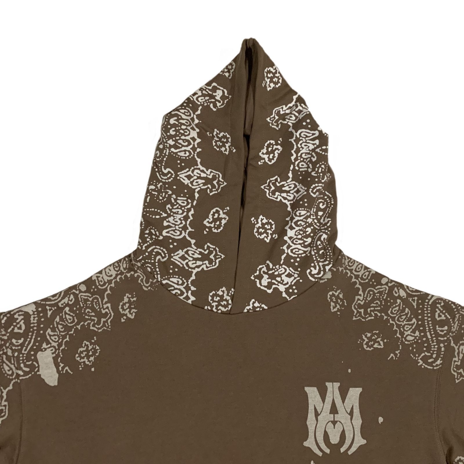 アミリ バンダナ柄 ブリーチ プルオーバーパーカー クリーム L アミリ BANDANA BLEACH バンダナ柄 ブリーチ プルオーバー