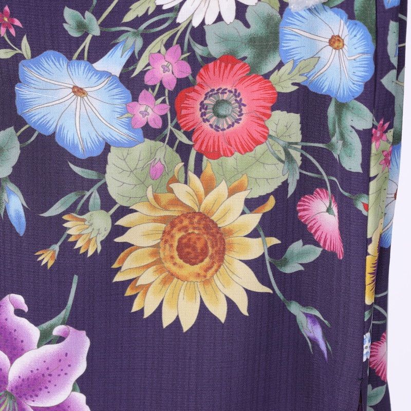 新品 浴衣 撫松庵 ネイビー アネモネマーガレット /1393 - メルカリ 