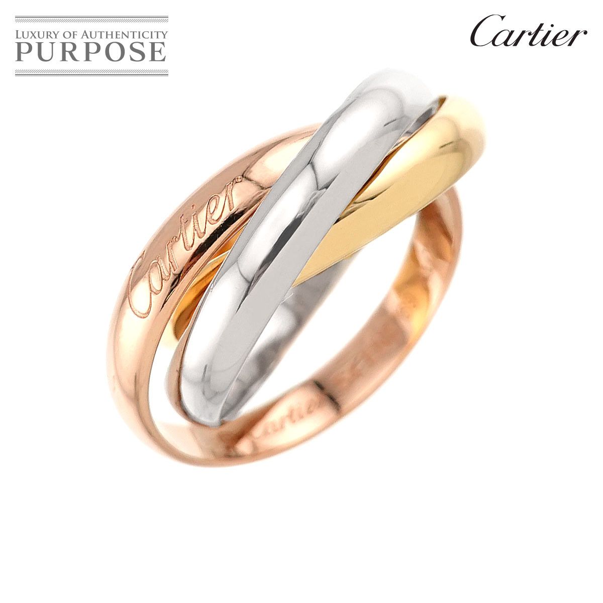 カルティエ Cartier トリニティ MM #54 リング K18 YG WG PG 3連