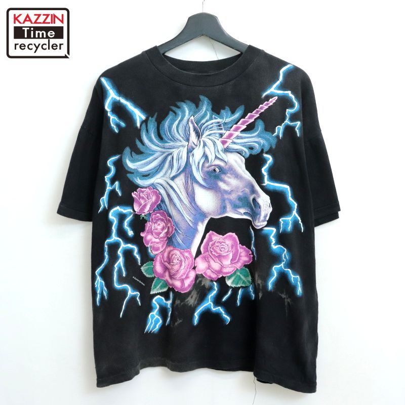 90s vintage US THUNDER ユニコーン 半袖Tシャツ メンズ 表記L