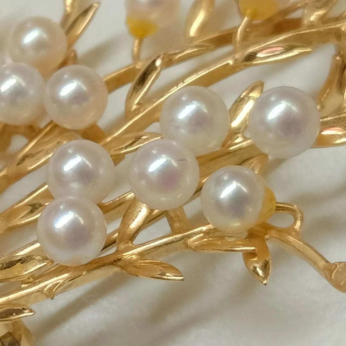 美品 未使用品】K18金 あこや本真珠 3.3mm〜3.7mm 宝珠ツリー パール 