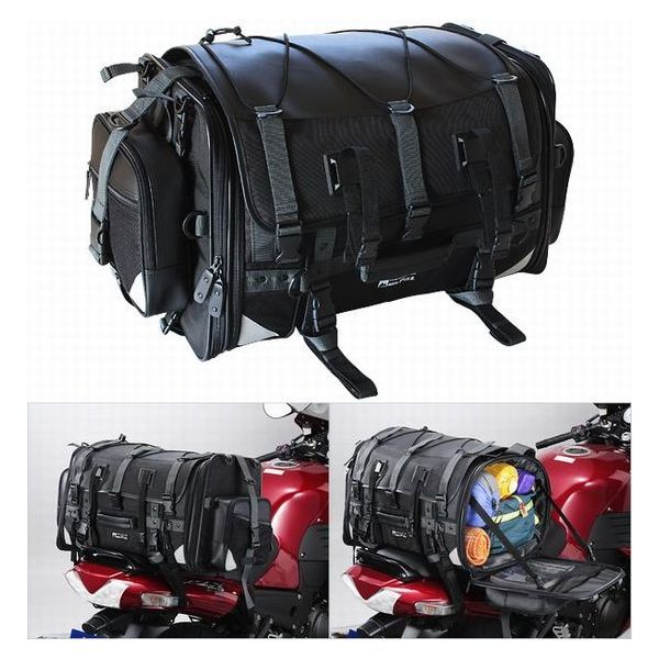 Amazon | タナックス(TANAX) キャンピングシートバッグ2 モトフィズ(MOTOFIZZ) ブラック MFK-102 (可変容量59-75ℓ)  | シートバッグ | 車＆バイク