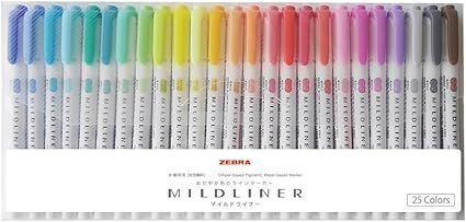 【在庫処分】ゼブラ 蛍光ペン マイルドライナー 25色セット WKT7-25C