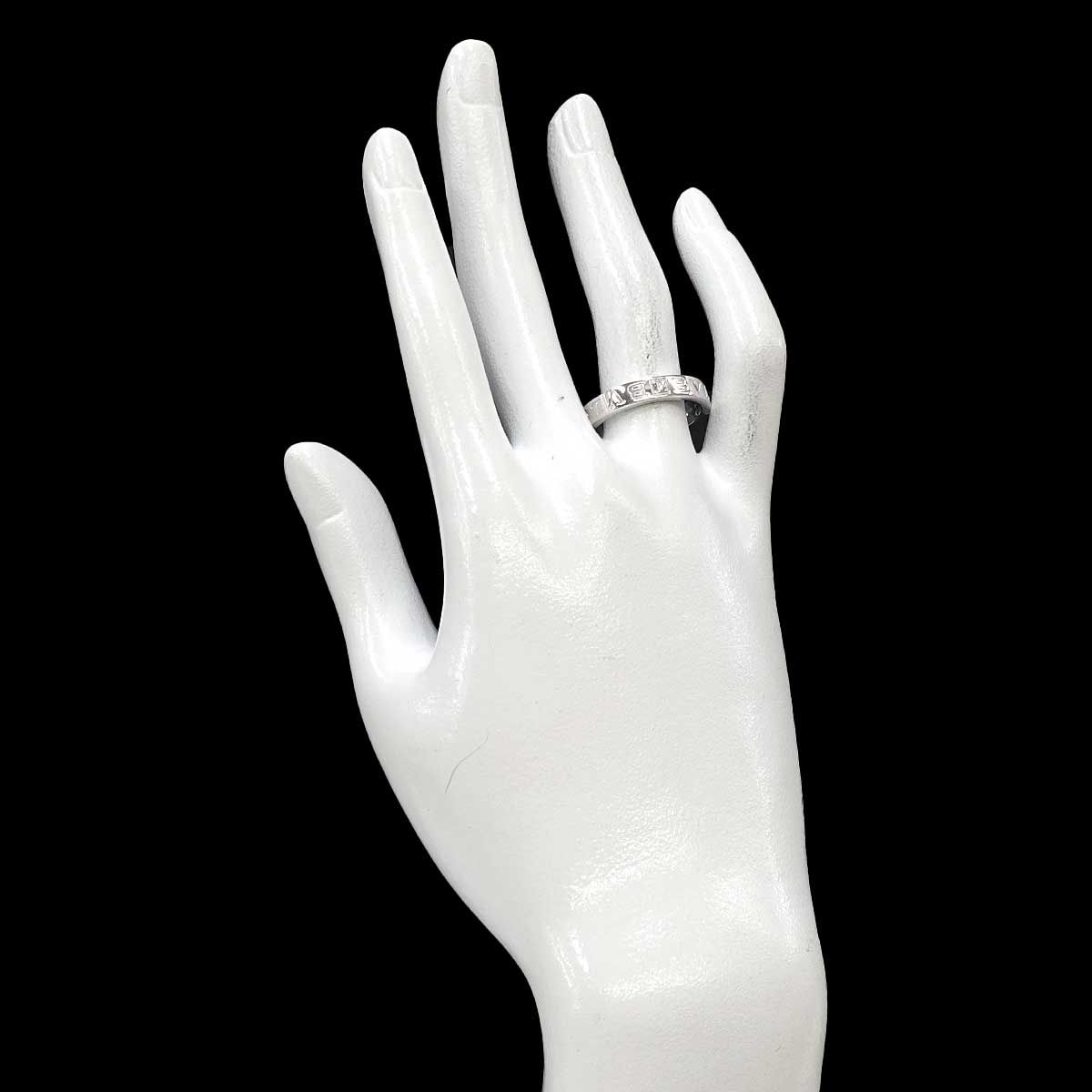 ブルガリ BVLGARI ダブル ロゴ 17.5号 リング ダイヤ 1P K18 WG