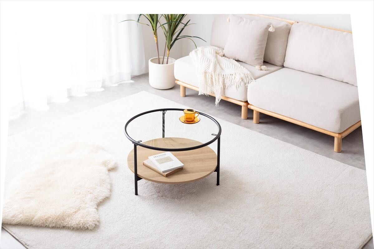 幅60cm Junon ガラス 天板 センターテーブル ３色 ブラックナチュラル ブラックブラウン ブラックストーングレー