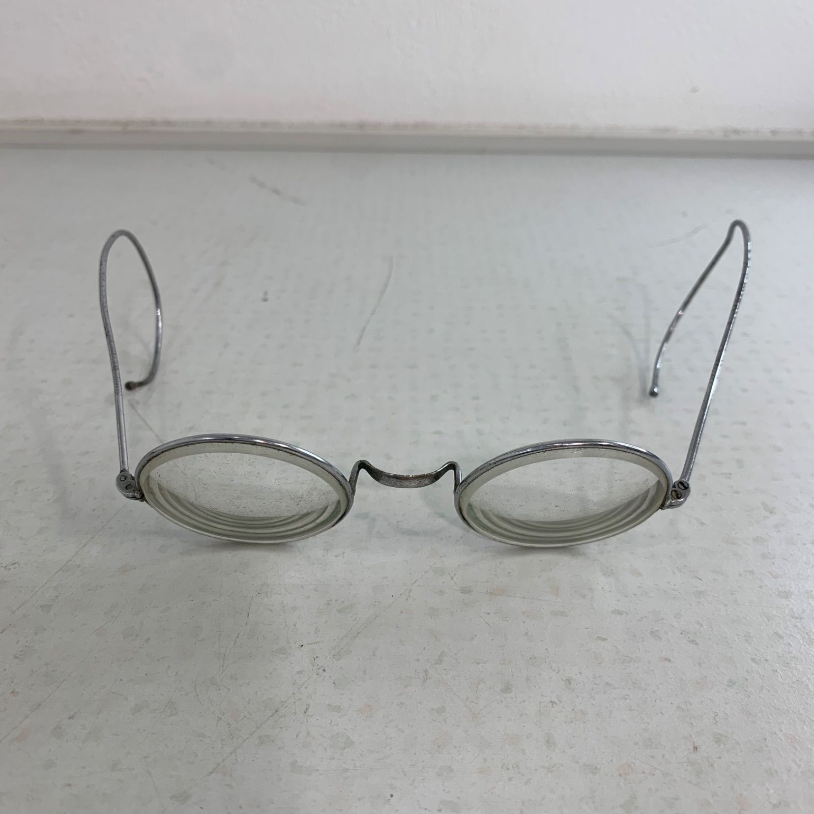 アンティーク 丸眼鏡 丸メガネ レンズ ヴィンテージ 古道具 品 SMP1DAWEKUDUS_SCH_ID