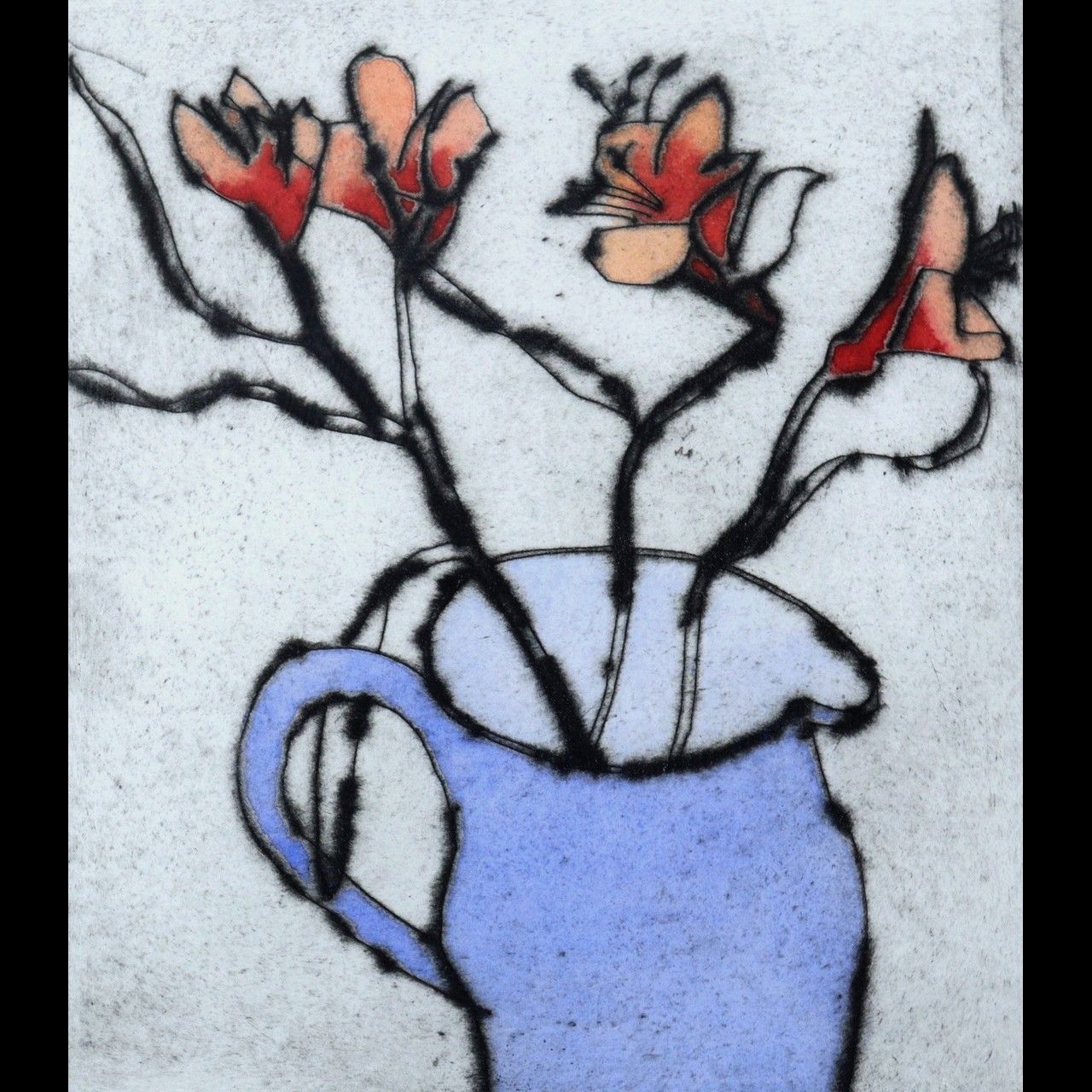 リチャード・スペア Richard Spare 版画 「 Anemones 」 花 サイン