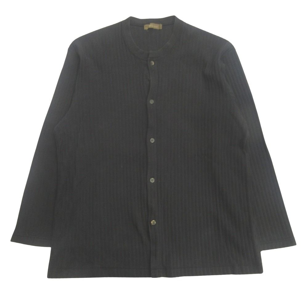 95ss Y s for men ワイズフォーメン Yohji Yamamoto ヨウジヤマモト カーディガン ノーカラー シャツ 90 s ヴィンテージ 黒 メンズ 古着