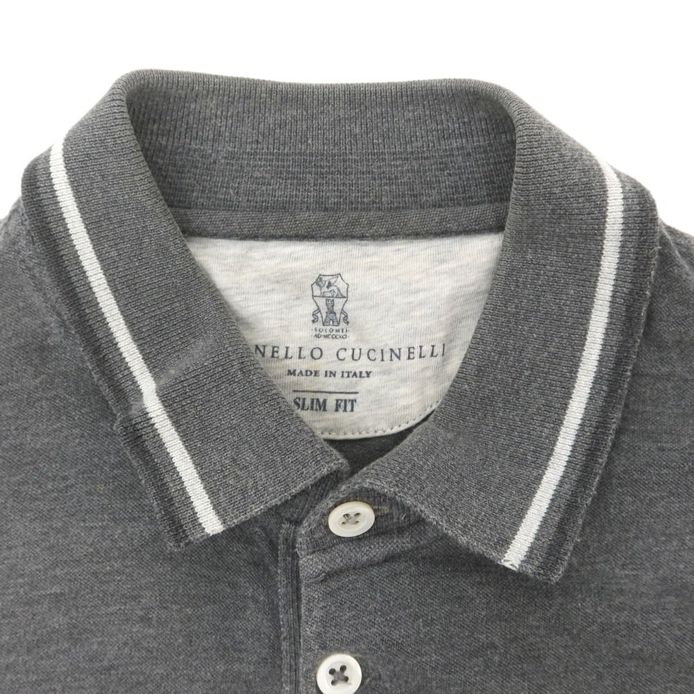 ブルネロクチネリ　半袖ポロシャツ　コットン　ネイビー　50 中古】ブルネロクチネリ Brunello Cucinelli コットン 半袖