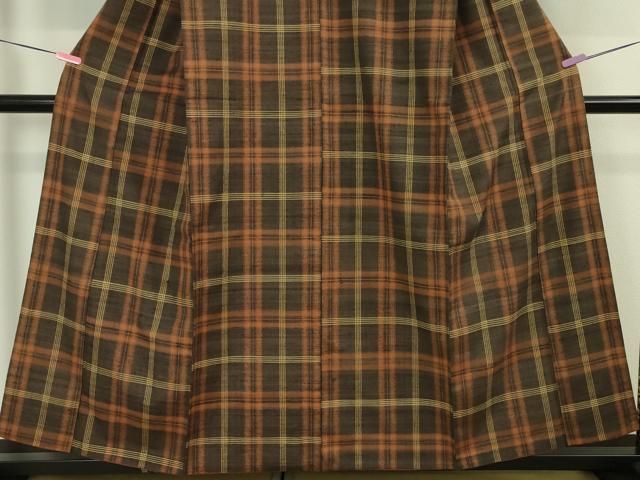 平和屋本店□極上 郡上紬 草木染 格子 逸品 DZAA4508kh5 - メルカリ