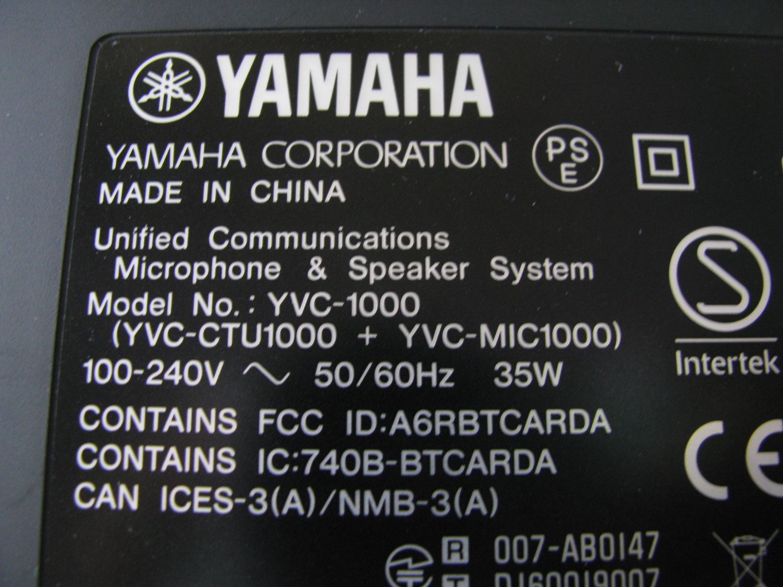 YAMAHA YVC-1000
