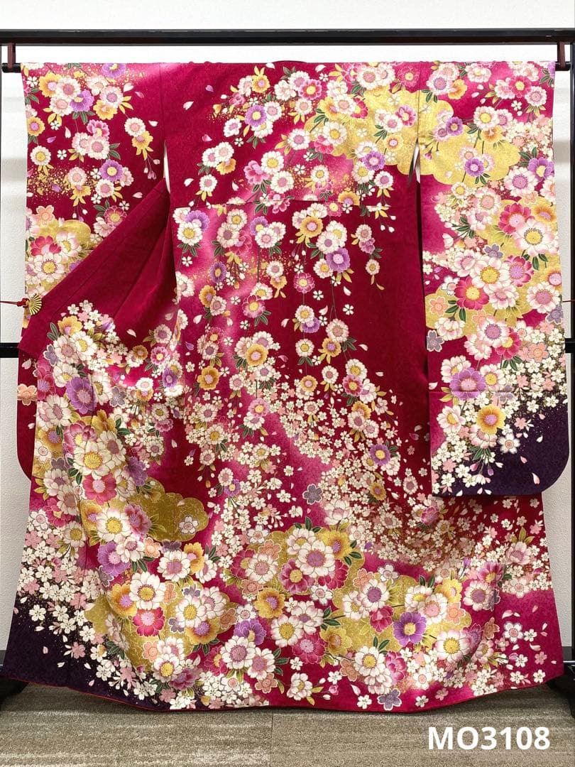 振袖 豪華 ラメ刺繍 銀通し 金彩 紋意匠 桜 身丈160cm 撥水加工済