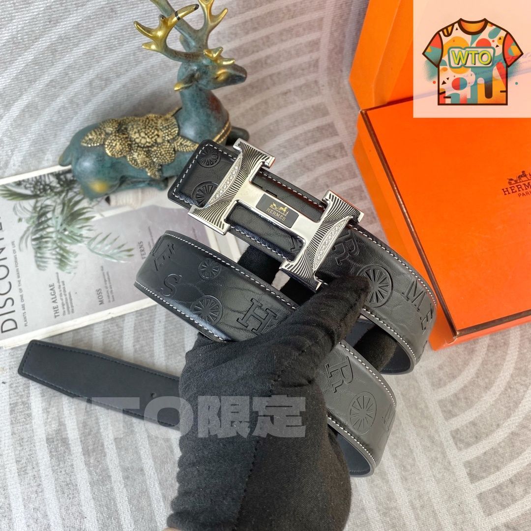 【ロゴの存在感が美しい♪】 HERMES   ベルト org.jpg