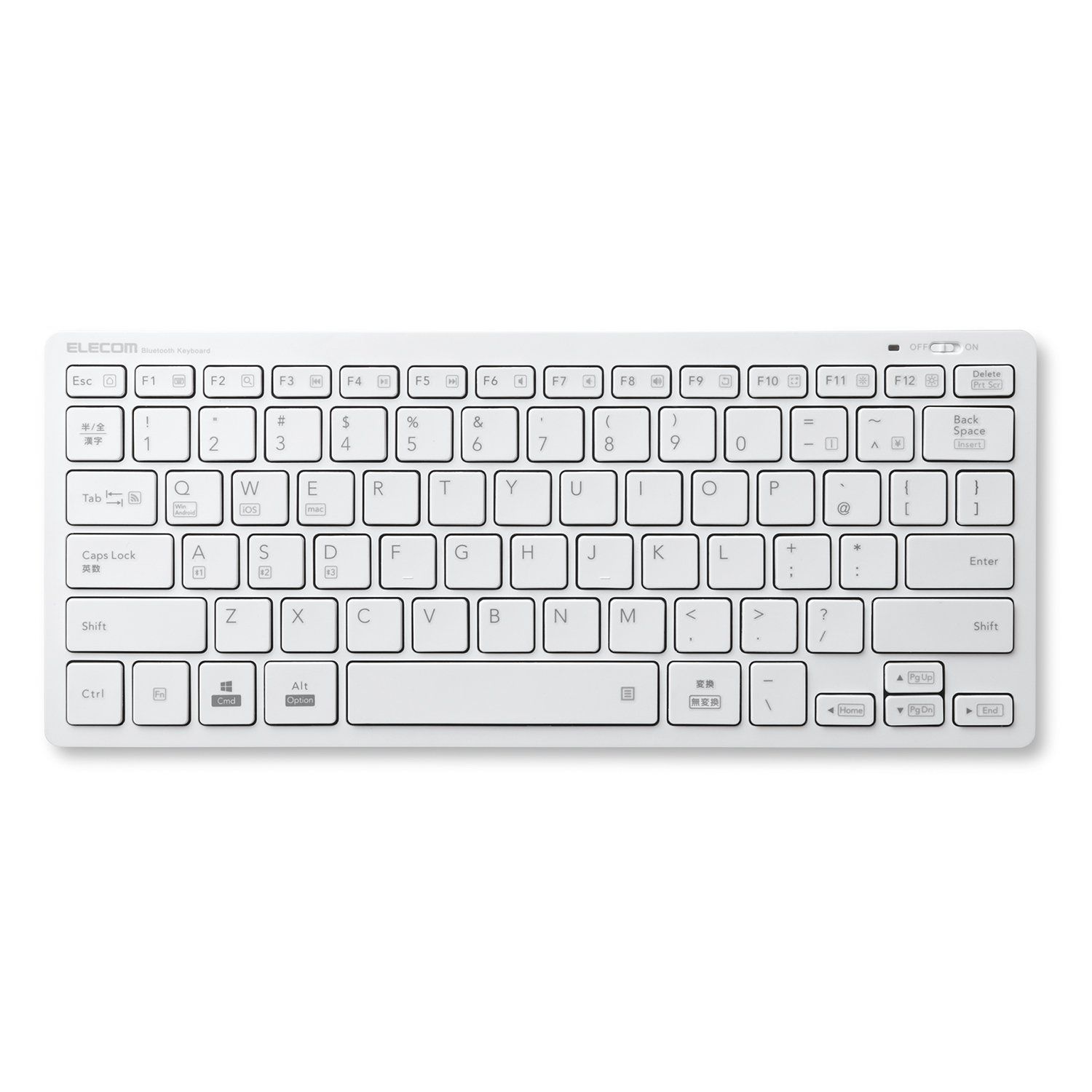 【人気商品】TK-FBP102XWH ホワイト 【軽量モデル】 Windows・Mac・iOS・Android対応 ミニキーボード パンタグラフ Bluetooth キーボード エレコム